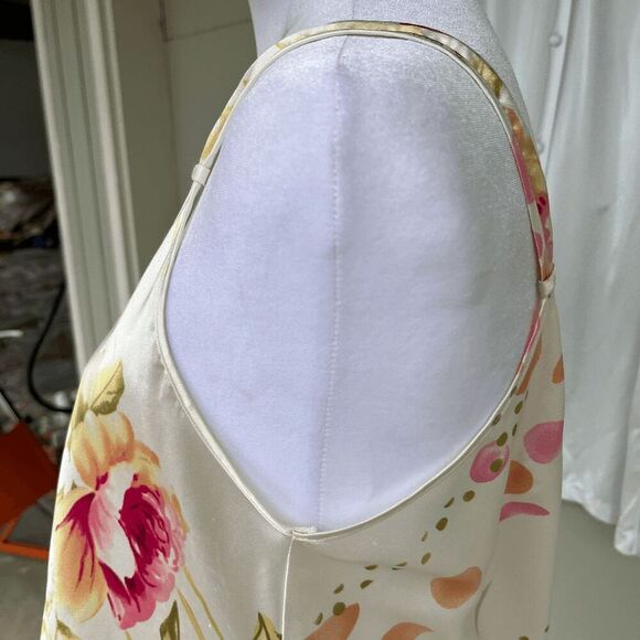 Oscar de la Renta Pink Label Floral Satin Slip Dress M - Picture 6 of 8